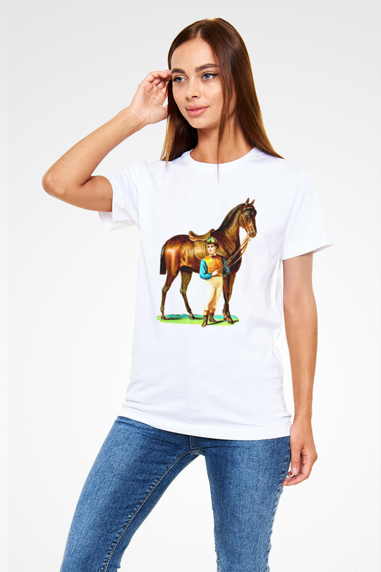 At Beyaz Unisex Tişört T-Shirt - TişörtFabrikası
