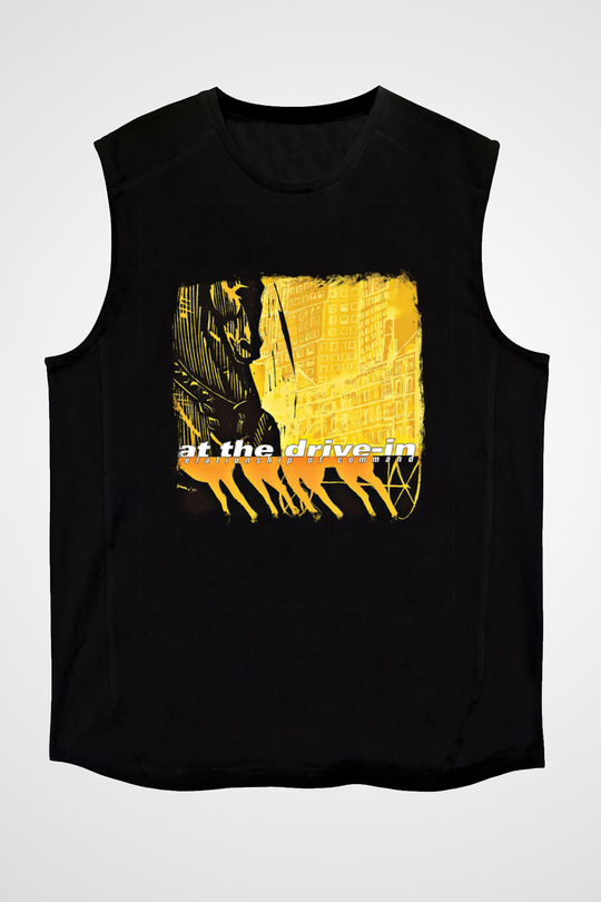 At the Drive-In Baskılı Unisex Siyah Kolsuz Tişört