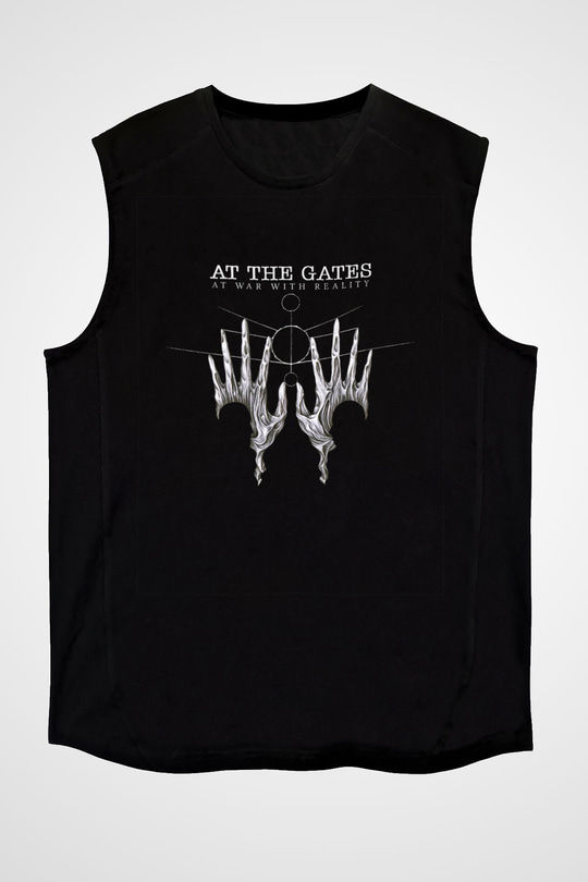 At The Gates Baskılı Unisex Siyah Kolsuz Tişört