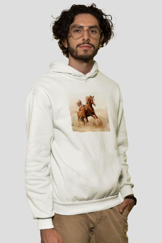 At ve YavrusuBeyaz  Unisex Hoodie