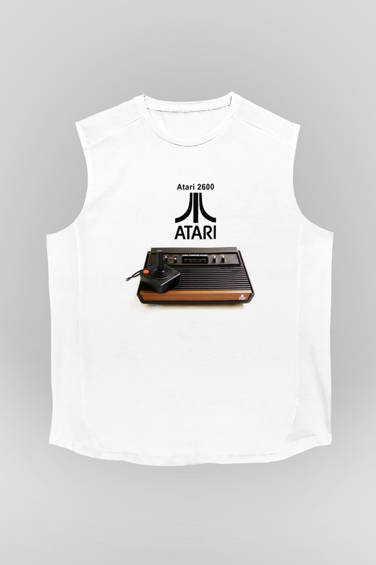 Atari Beyaz Unisex Kolsuz Tişört