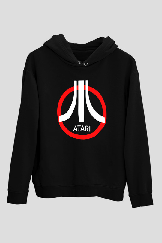 Atari Siyah Unisex Hoodie