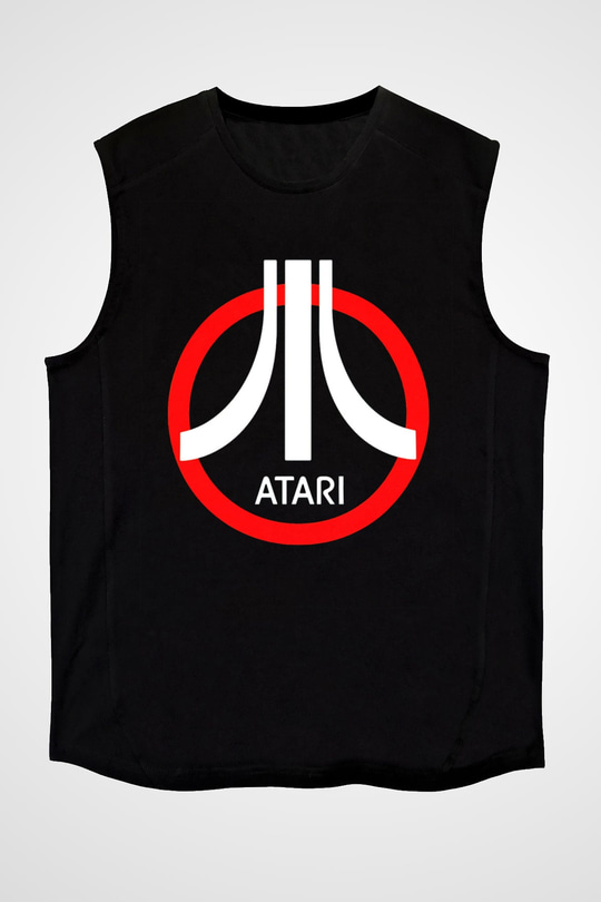 Atari Siyah Unisex Kolsuz Tişört