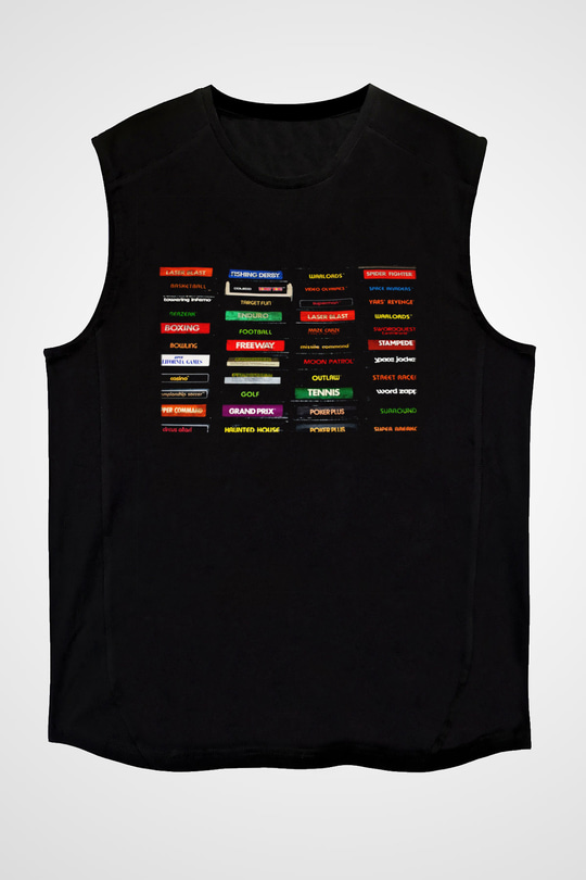 Atari Siyah Unisex Kolsuz Tişört