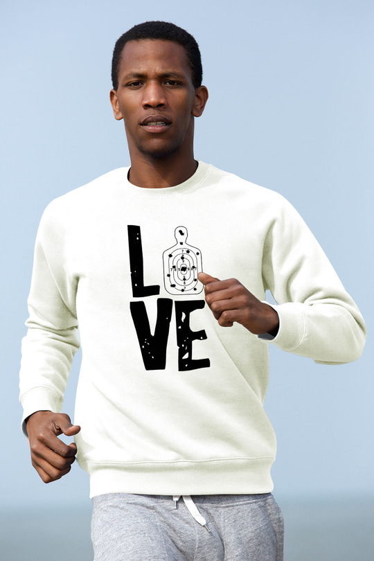 Atıcılık Baskılı Unisex Ekru Sweatshirt