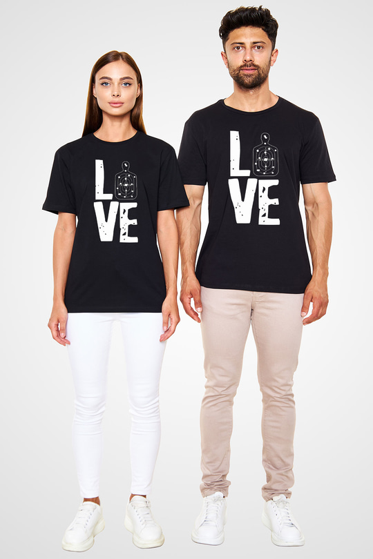 Atıcılık - Shooting Baskılı Unisex Siyah Tişört - Tshirt