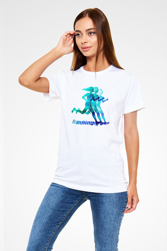 Atletizm Baskılı Unisex Beyaz Tişört - Tshirt