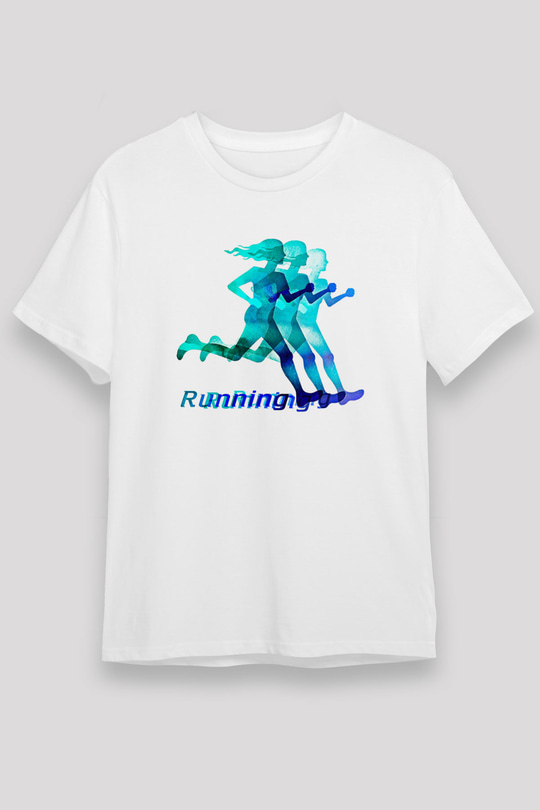Atletizm Baskılı Unisex Beyaz Tişört - Tshirt