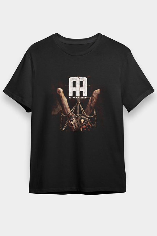 Attack Attack! Baskılı Unisex Siyah Tişört