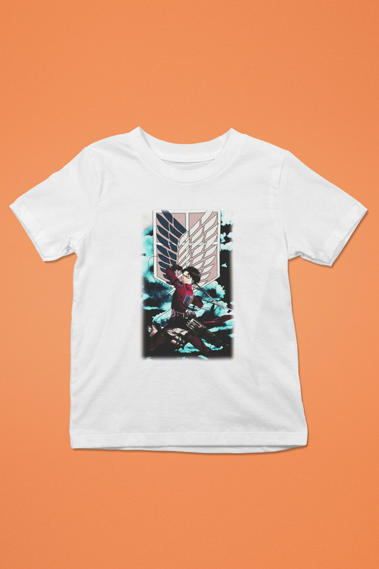 Attack on Titan Baskılı Beyaz Unisex Çocuk Tişört