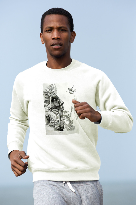 Attack On Titan Baskılı Beyaz Unisex Sweatshirt