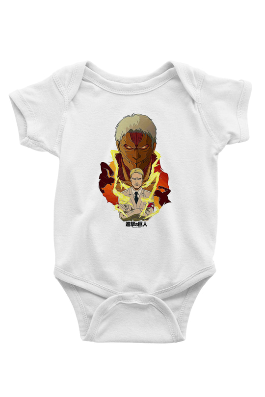 Attack On Titan Baskılı Unisex Siyah Bebek Body - Zıbın