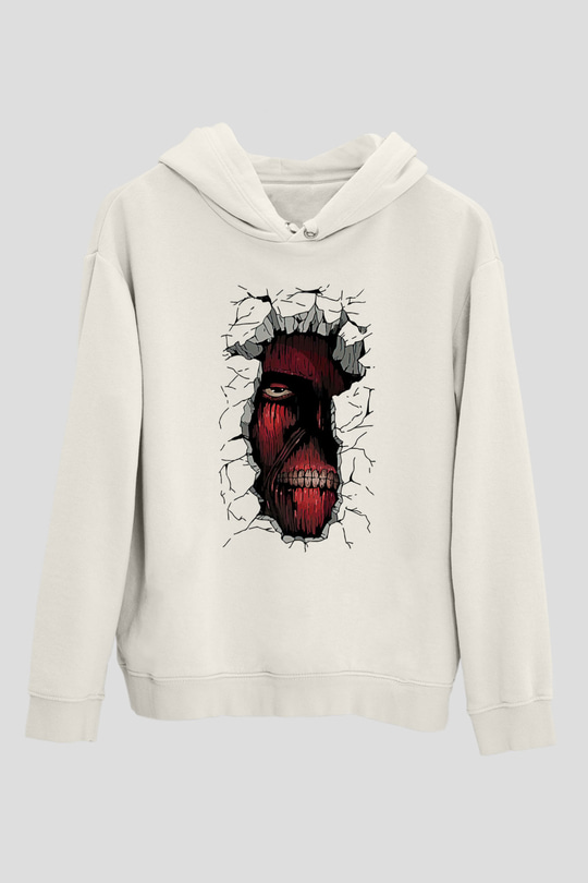 Attack On Titan Baskılı Unisex Siyah Hoodie