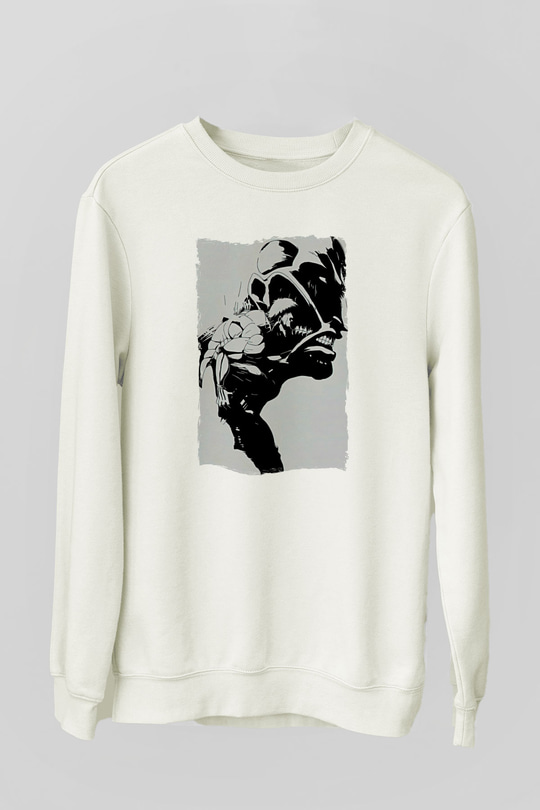 Attack On Titan Baskılı Unisex Siyah Sweatshirt