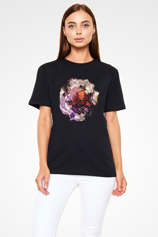 Attack On Titan Baskılı Unisex Siyah Tişört - Tshirt