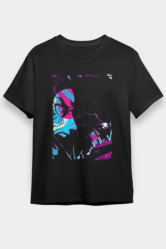 Attack On Titan Baskılı Unisex Siyah Tişört - Tshirt