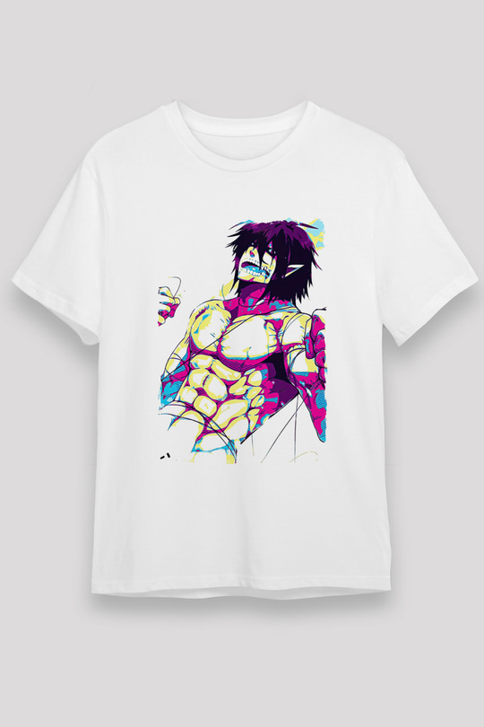 Attack On Titan Baskılı Unisex Siyah Tişört - Tshirt