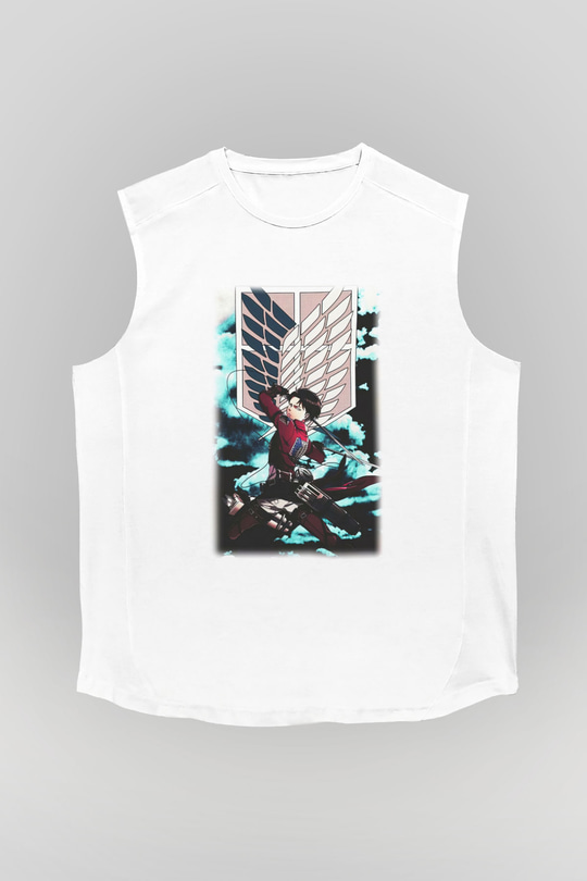 Attack on Titan Beyaz Unisex Kolsuz Tişört