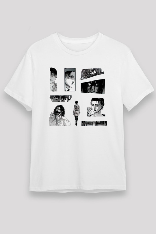 Attack on Titan Beyaz Unisex Tişört T-Shirt