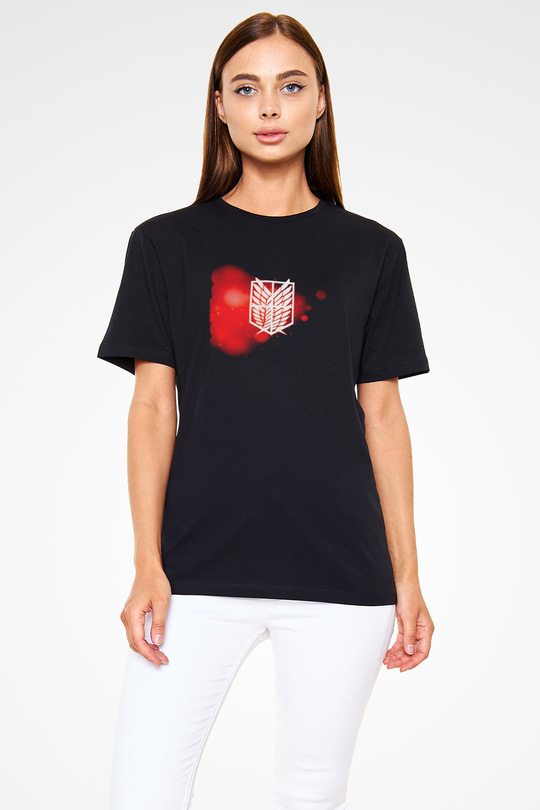 Attack on Titan Siyah Unisex Tişört T-Shirt