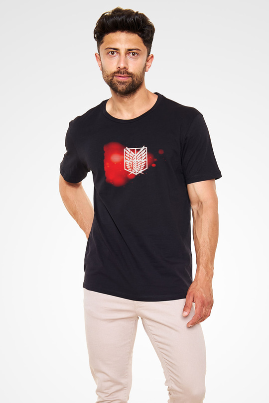 Attack on Titan Siyah Unisex Tişört T-Shirt