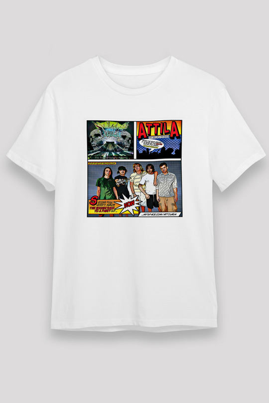 Attila Baskılı Unisex Beyaz Tişört