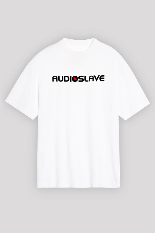 Audioslave Baskılı Beyaz Unisex Oversize Tişört - Tshirt