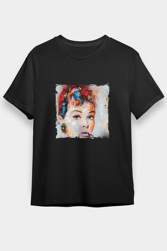 Audrey Hepburn Baskılı Unisex Siyah Tişört