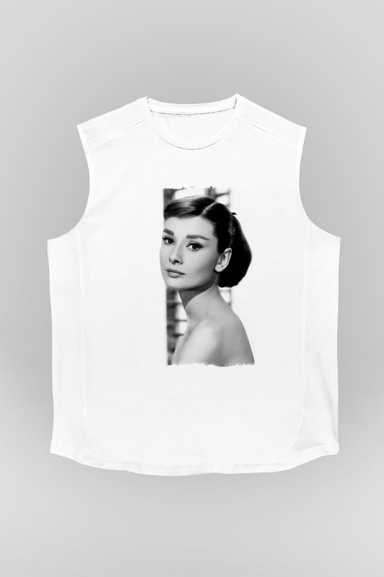 Audrey Hepburn Beyaz Unisex Kolsuz Tişört