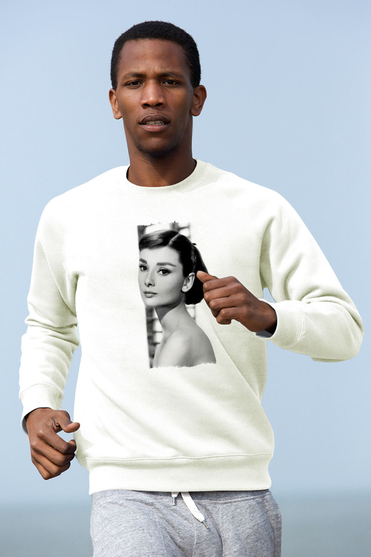 Audrey Hepburn Beyaz Unisex Sweatshirt