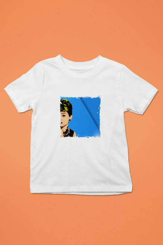 Audrey Hepburn Unisex Baskılı Beyaz Çocuk Tişört