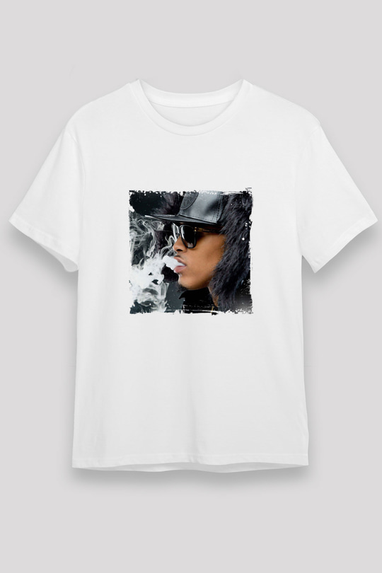August Alsina Baskılı Unisex Beyaz Tişört