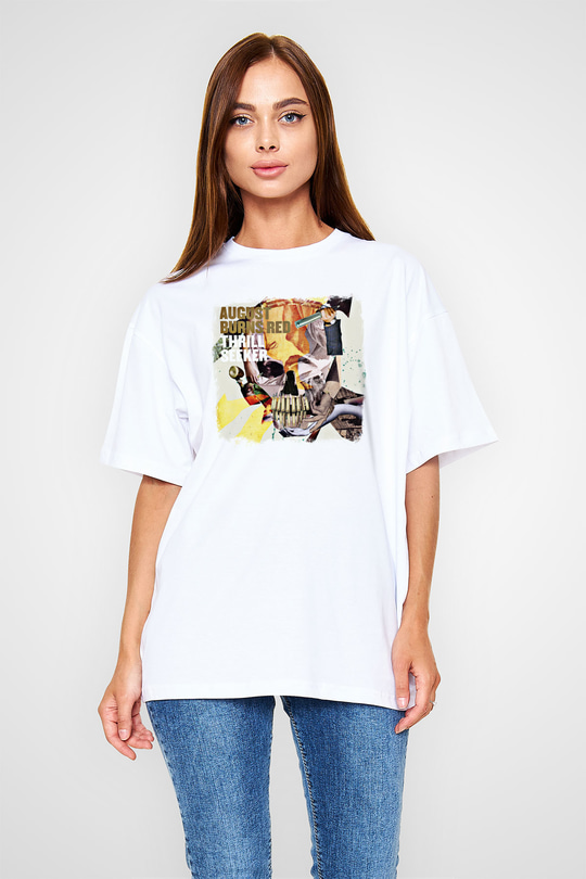 August Burns Red Baskılı Unisex Beyaz Oversize Tişört