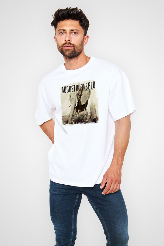 August Burns Red Baskılı Unisex Beyaz Oversize Tişört