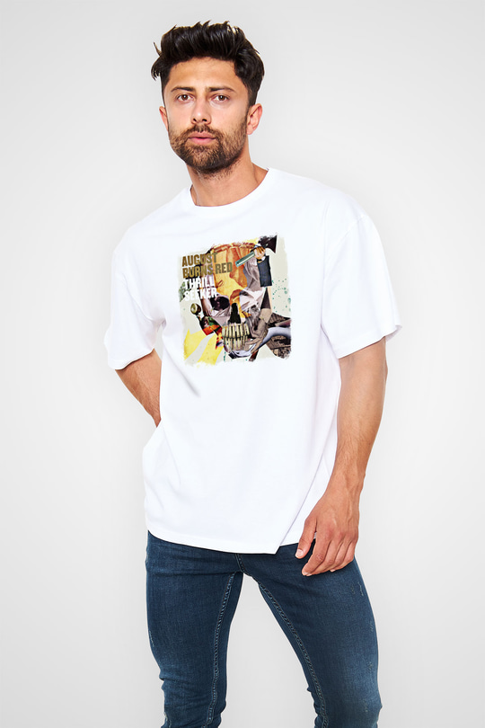 August Burns Red Baskılı Unisex Beyaz Oversize Tişört
