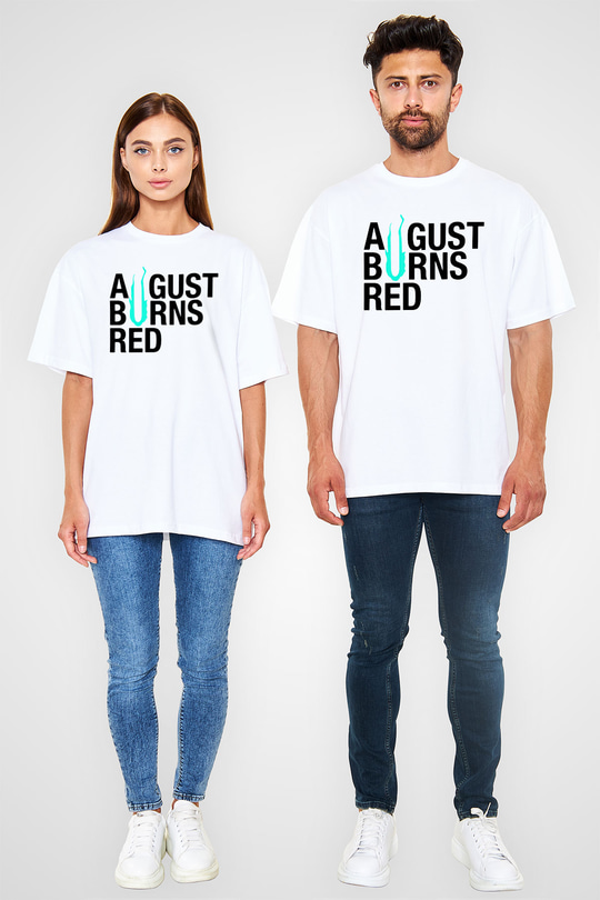 August Burns Red Beyaz Unisex Oversize Tişört T-Shirt