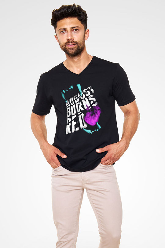 August Burns Red Siyah Unisex V Yaka Tişört