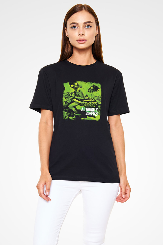 Authority Zero Baskılı Unisex Siyah Tişört