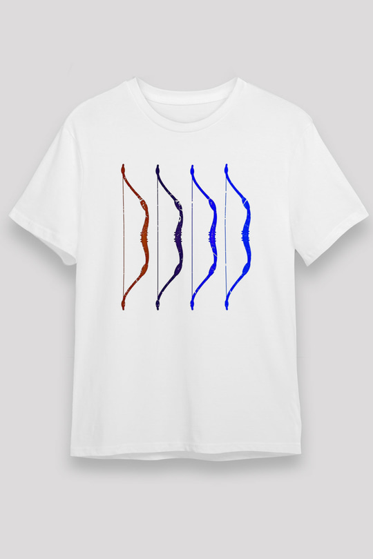 Avcılık Baskılı Unisex Beyaz Tişört - Tshirt