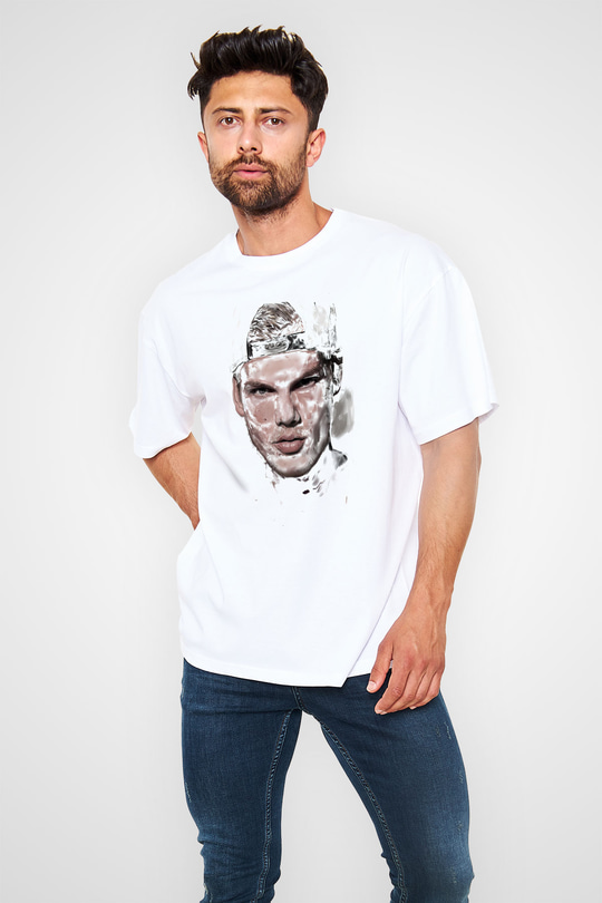 Avicii Beyaz Oversize Tişört Oversize T-shirt - TişörtFabrikası