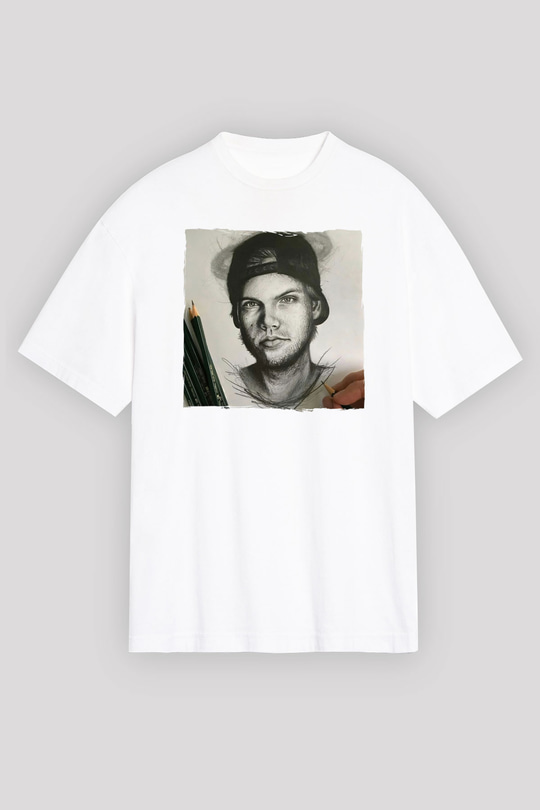 Avicii Beyaz Oversize Tişört Oversize T-shirt - TişörtFabrikası