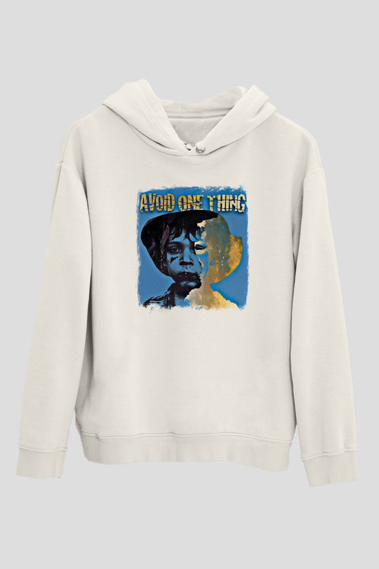 Avoid One Thing Baskılı Unisex Beyaz Hoodie