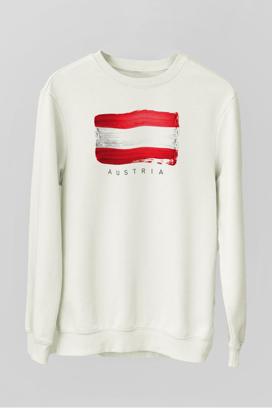 Avusturya Beyaz Unisex Sweatshirt