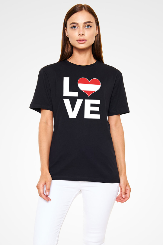 Avusturya Siyah Unisex Tişört T-Shirt - TişörtFabrikası