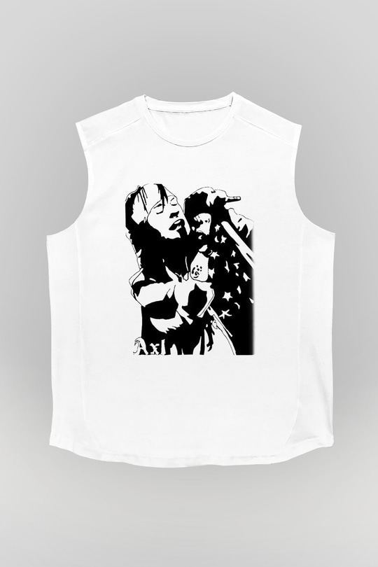 Axl Rose Beyaz Unisex Kolsuz Tişört