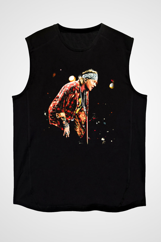 Axl Rose Siyah Unisex Kolsuz Tişört