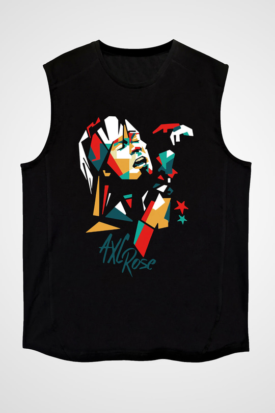Axl Rose Siyah Unisex Kolsuz Tişört