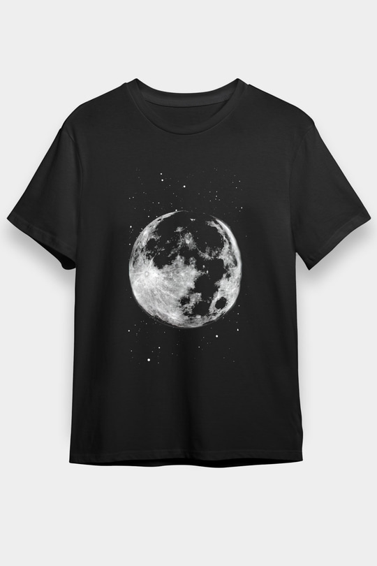 Ay Siyah Unisex Tişört T-Shirt - TişörtFabrikası