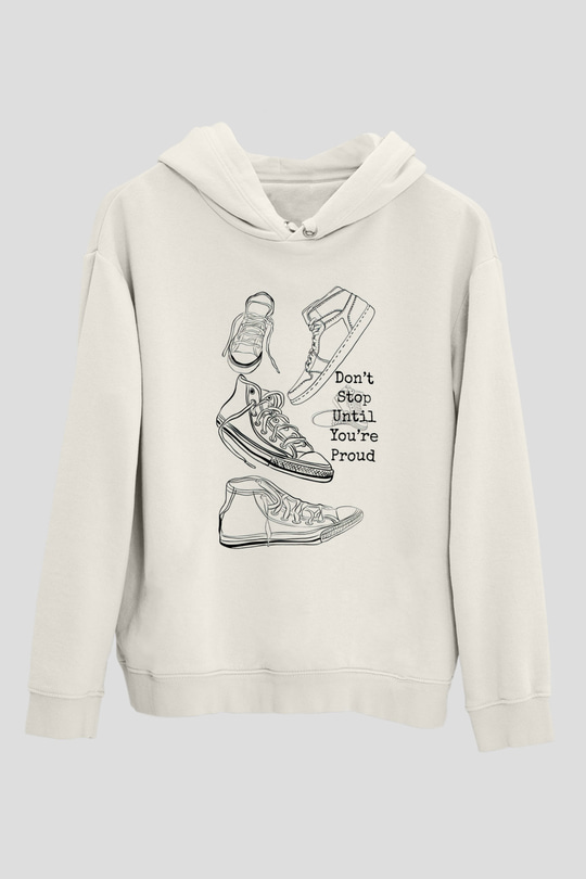 Ayakkabıcı Beyaz Unisex Kapüşonlu Sweatshirt