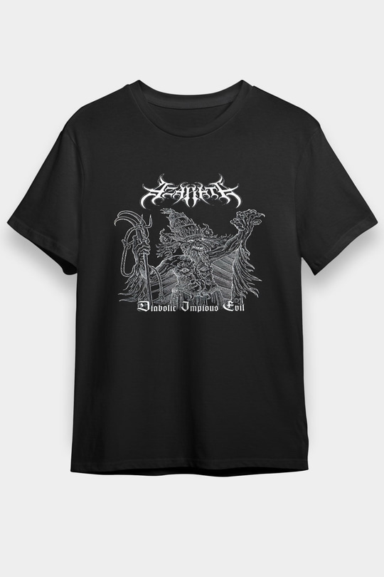 Azarath Baskılı Unisex Siyah Tişört - Tshirt